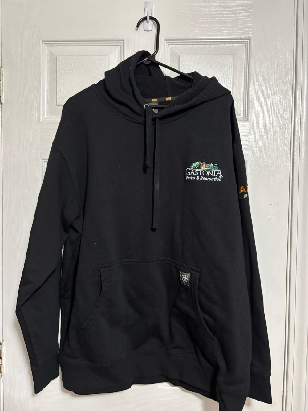 Ariat Black Hoodie with Gastonia Parks Logo Sz XL VGUC